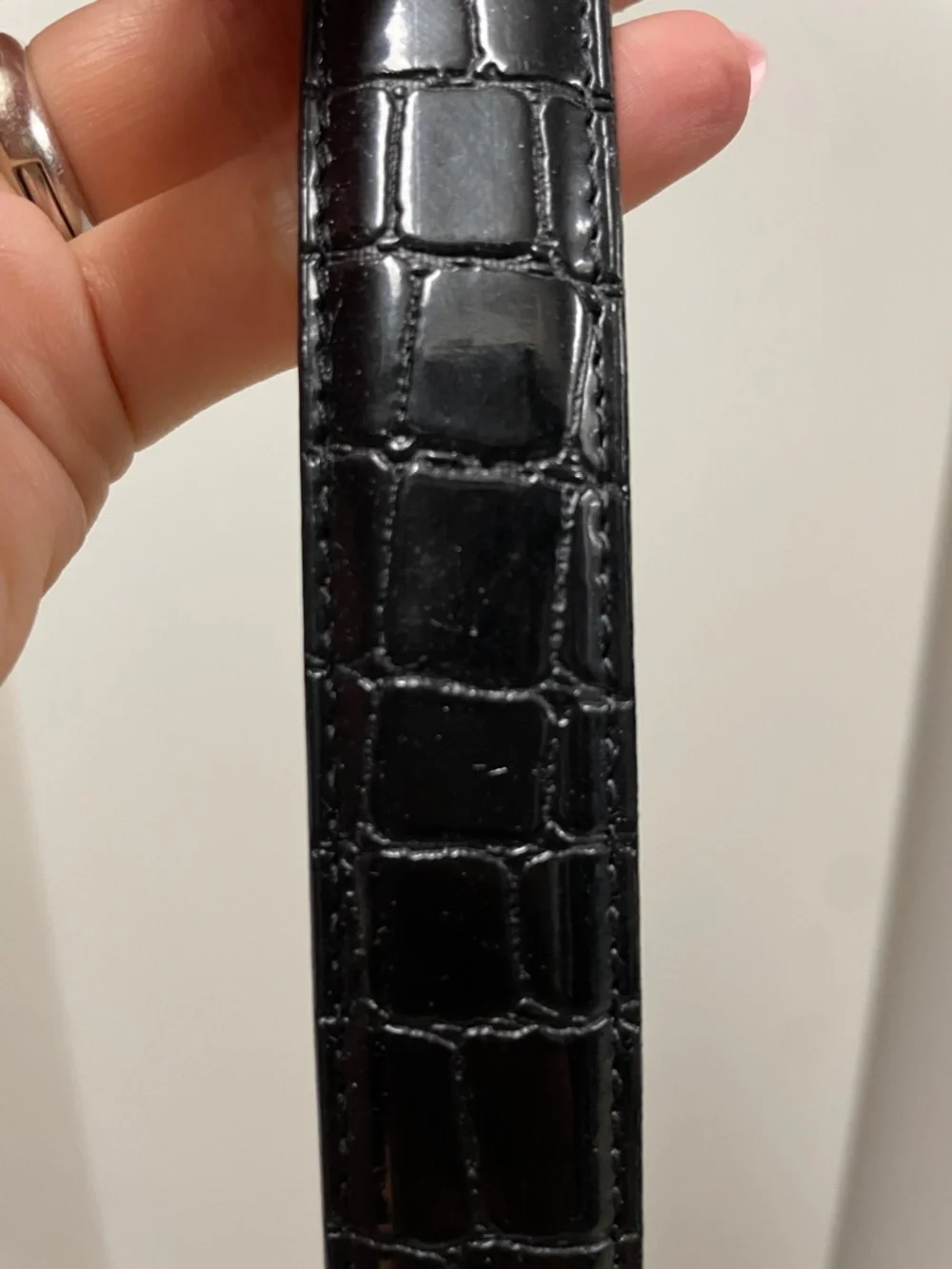 Perry Ellis Black Faux-Croc Belt Hanger